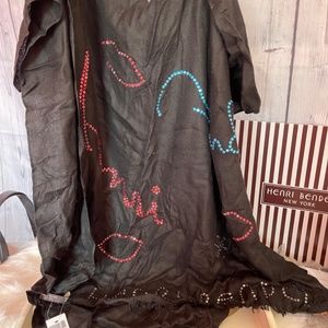 NWT- Black sequin Henri Bendel scarf!